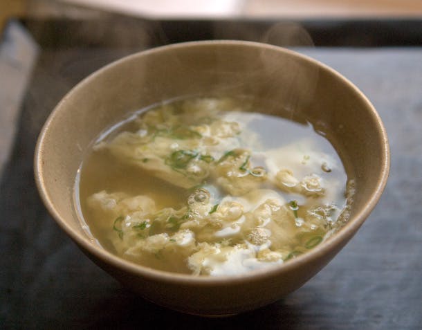 Konbu Dashi Soup with Egg and Scallion