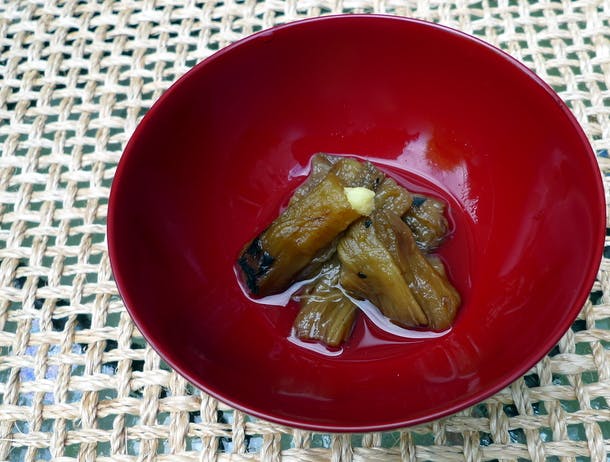 Grilled Eggplant Simmered in Dashi