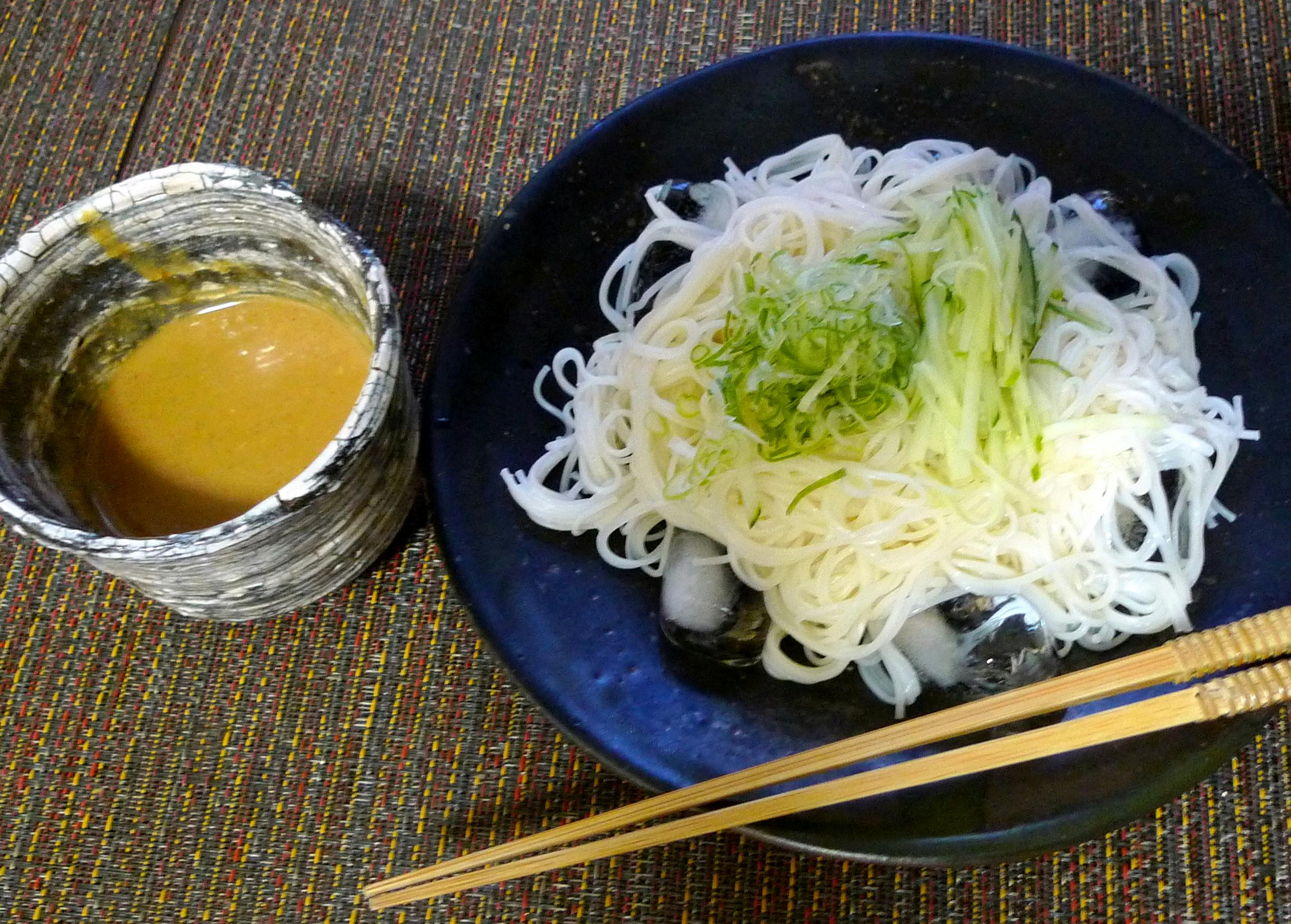 Cold Somen with Sesame-Miso Dipping Sauce