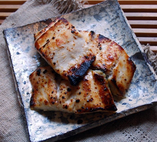 sakekasu-cured grilled fish