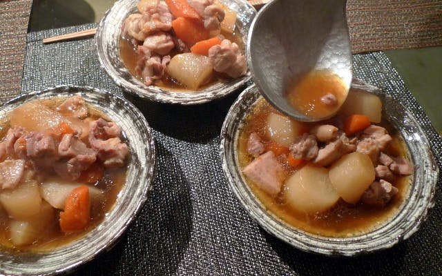 Chicken Simmered with Carrots and Daikon